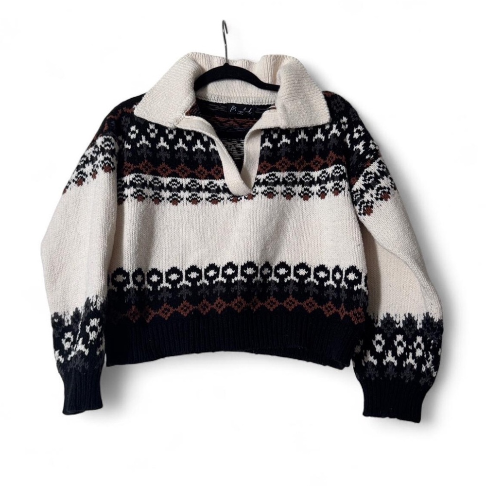 Marled cropped sweater